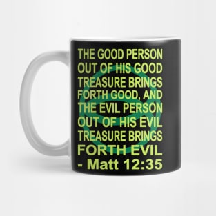 Green Ichthys - Matthew 12:35 Mug